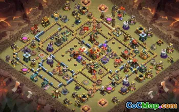 town hall 16, trophy/war base layout #43303