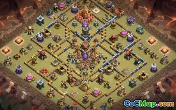 town hall 16, trophy/war base layout #43306