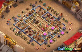 town hall 16, trophy/war base layout #43319