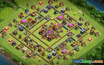 town hall 16, trophy/war base layout #43329