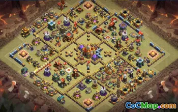 town hall 16, trophy/war base layout #43381