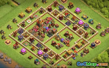 town hall 16, trophy/war base layout #43504