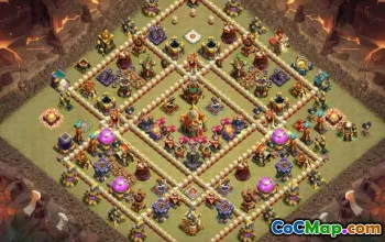 town hall 16, trophy/war base layout #43556