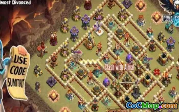 town hall 16, trophy/war base layout #43581