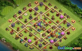 town hall 16, trophy/war base layout #43584