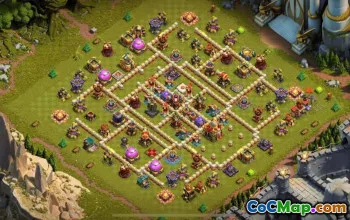 town hall 16, trophy/war base layout #43586