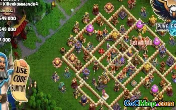 town hall 16, trophy/war base layout #43611