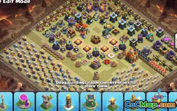 town hall 16, trophy/war base layout #43633