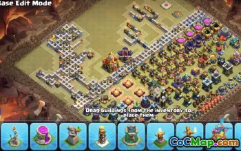 town hall 16, trophy/war base layout #43635