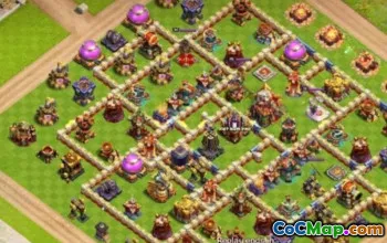 town hall 16, trophy/war base layout #43693