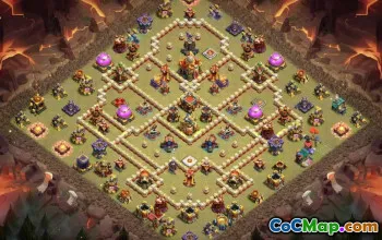 town hall 16, trophy/war base layout #43780