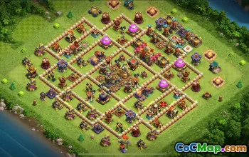 town hall 16, trophy/war base layout #43785