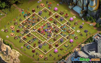 town hall 16, trophy/war base layout #43787
