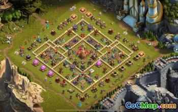town hall 16, trophy/war base layout #43788