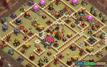 town hall 16, trophy/war base layout #43794