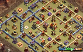 town hall 16, trophy/war base layout #43797