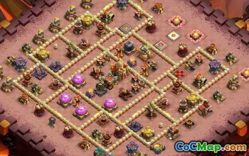 town hall 16, trophy/war base layout #43805