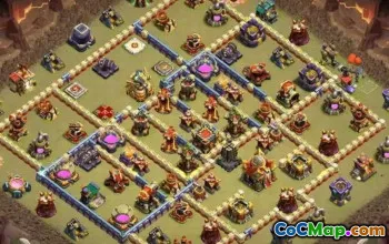town hall 16, trophy/war base layout #43835