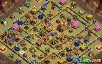 town hall 16, trophy/war base layout #43837