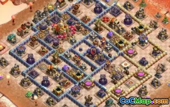 town hall 16, trophy/war base layout #43856