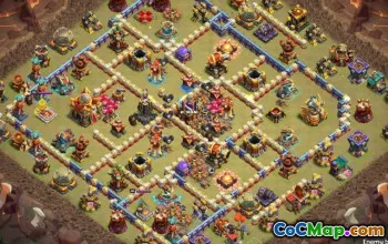 town hall 16, trophy/war base layout #43881