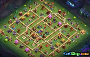 town hall 16, trophy/war base layout #43887