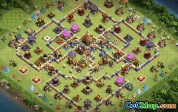 town hall 16, trophy/war base layout #43892