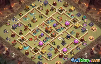 town hall 16, trophy/war base layout #43911