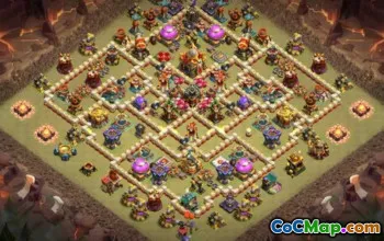 town hall 16, trophy/war base layout #43989