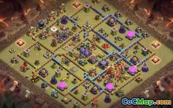 town hall 16, trophy/war base layout #43997