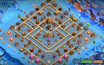 town hall 16, trophy/war base layout #44004