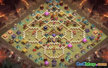 town hall 16, trophy/war base layout #44005