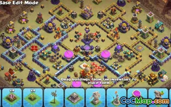 town hall 16, trophy/war base layout #44046