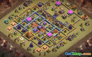 town hall 16, trophy/war base layout #44058