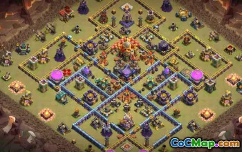 town hall 16, trophy/war base layout #44059