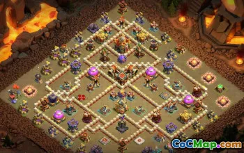 town hall 16, trophy/war base layout #44091