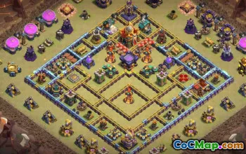 town hall 16, trophy/war base layout #44106