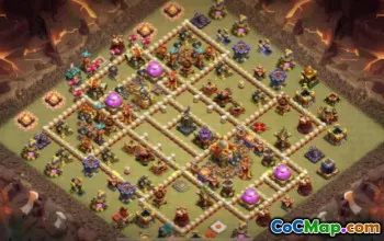 town hall 16, trophy/war base layout #44132