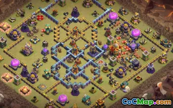 town hall 16, trophy/war base layout #44164