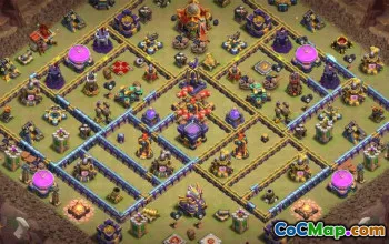 town hall 16, trophy/war base layout #44193