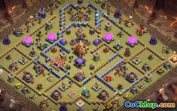 town hall 16, trophy/war base layout #44199