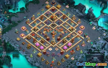 town hall 16, trophy/war base layout #44247