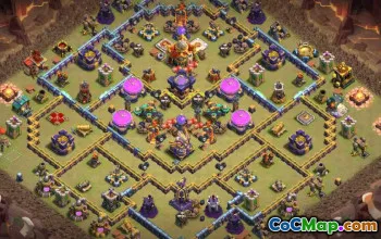 town hall 16, trophy/war base layout #44274