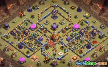 town hall 16, trophy/war base layout #44295