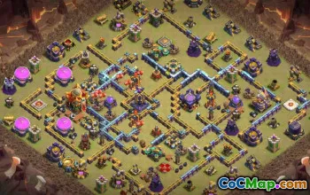 town hall 16, trophy/war base layout #44297