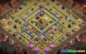 town hall 16, trophy/war base layout #44307