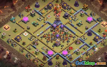 town hall 16, trophy/war base layout #44308