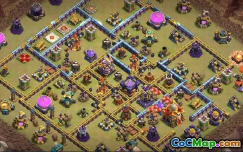 town hall 16, trophy/war base layout #44334