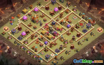 town hall 16, trophy/war base layout #44371