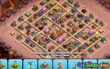 town hall 16, trophy/war base layout #44416
